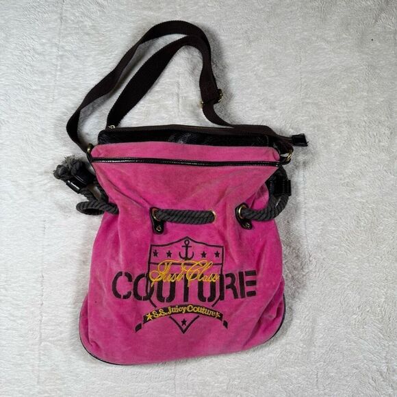 Vintage Y2K Juicy Couture SS First Class Terry Cloth Shoulder Bag Purse - Picture 1 of 7